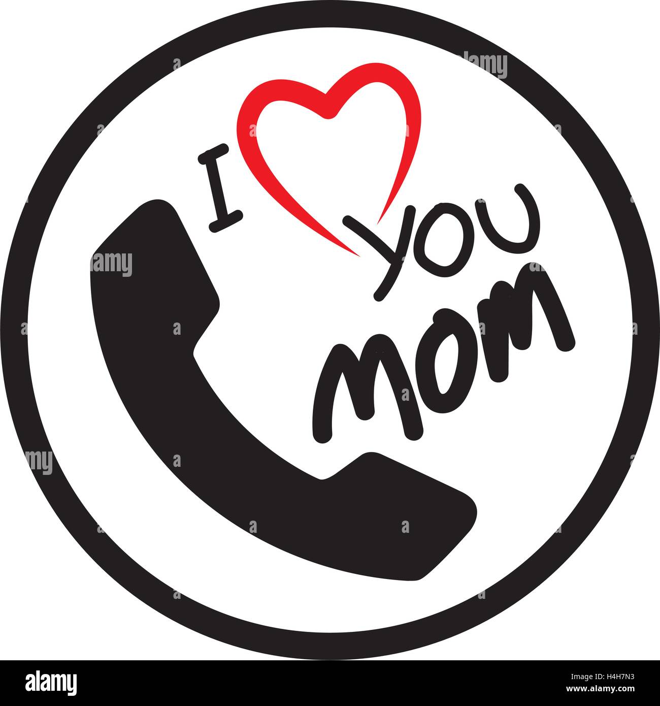 Io amo mamma Design icona Illustrazione Vettoriale