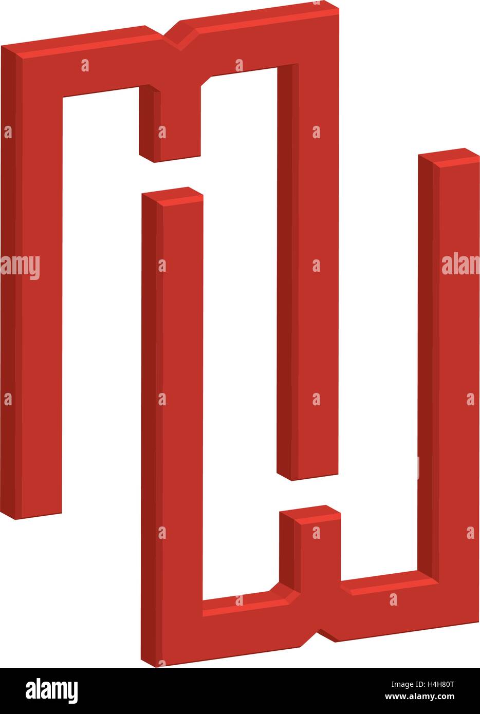 3D MW concetto del logo. Illustrazione Vettoriale