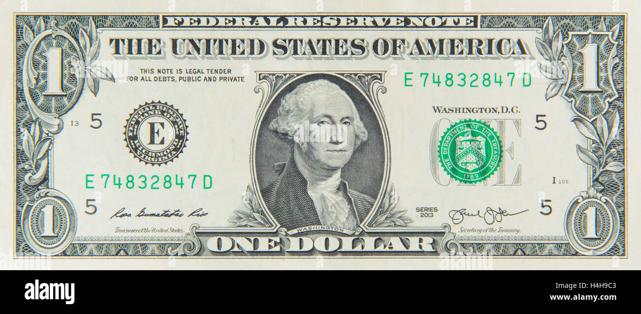 Un dollaro statunitense Bill Foto Stock