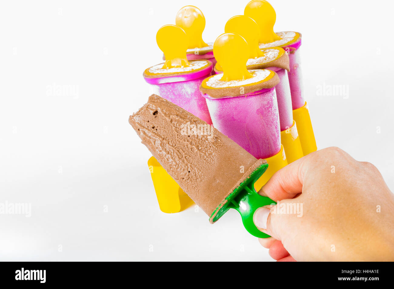 Ghiaccioli al cioccolato Foto Stock