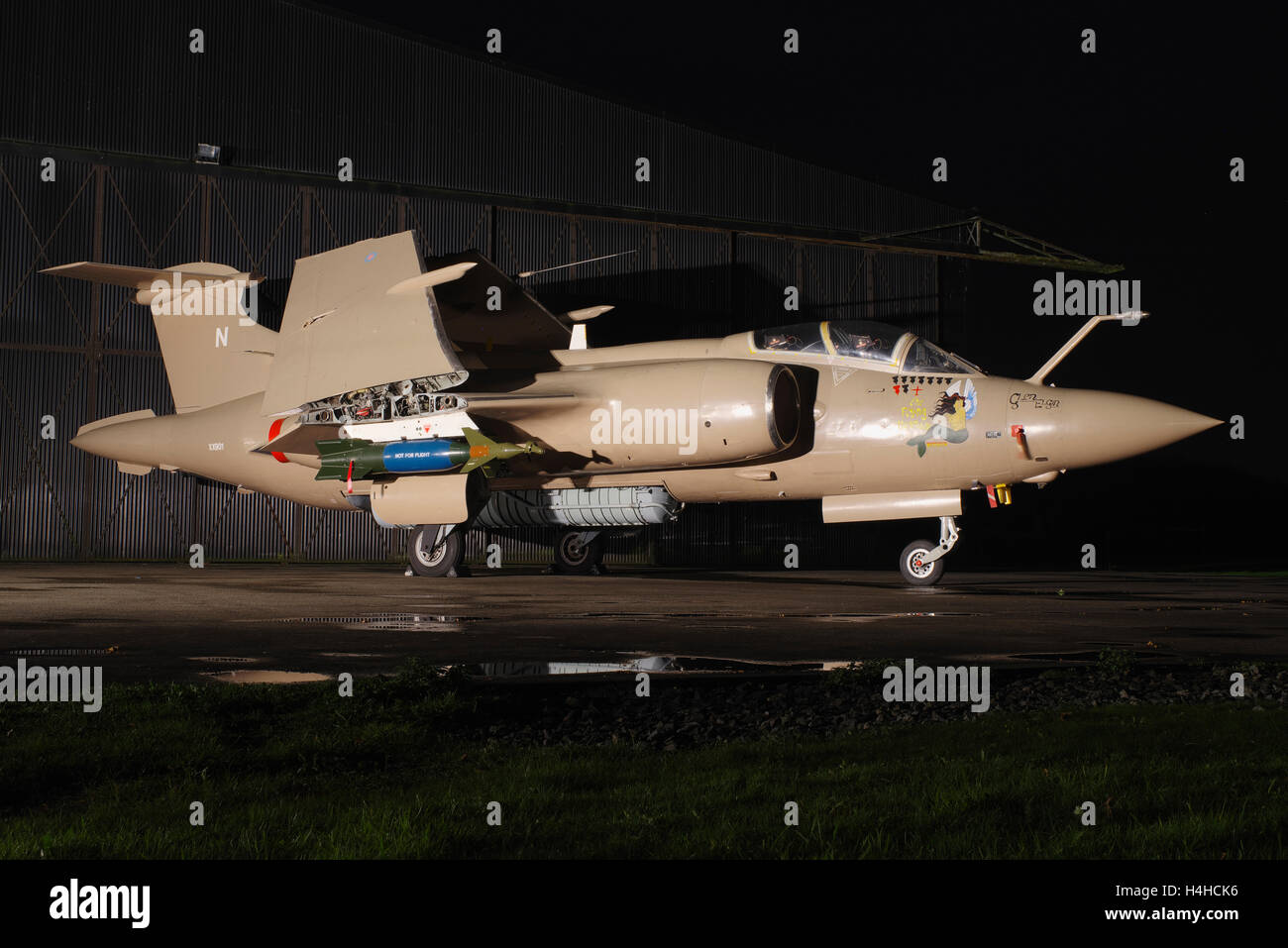 Hawker Siddeley Buccaneer S2B XX901, di notte Foto Stock