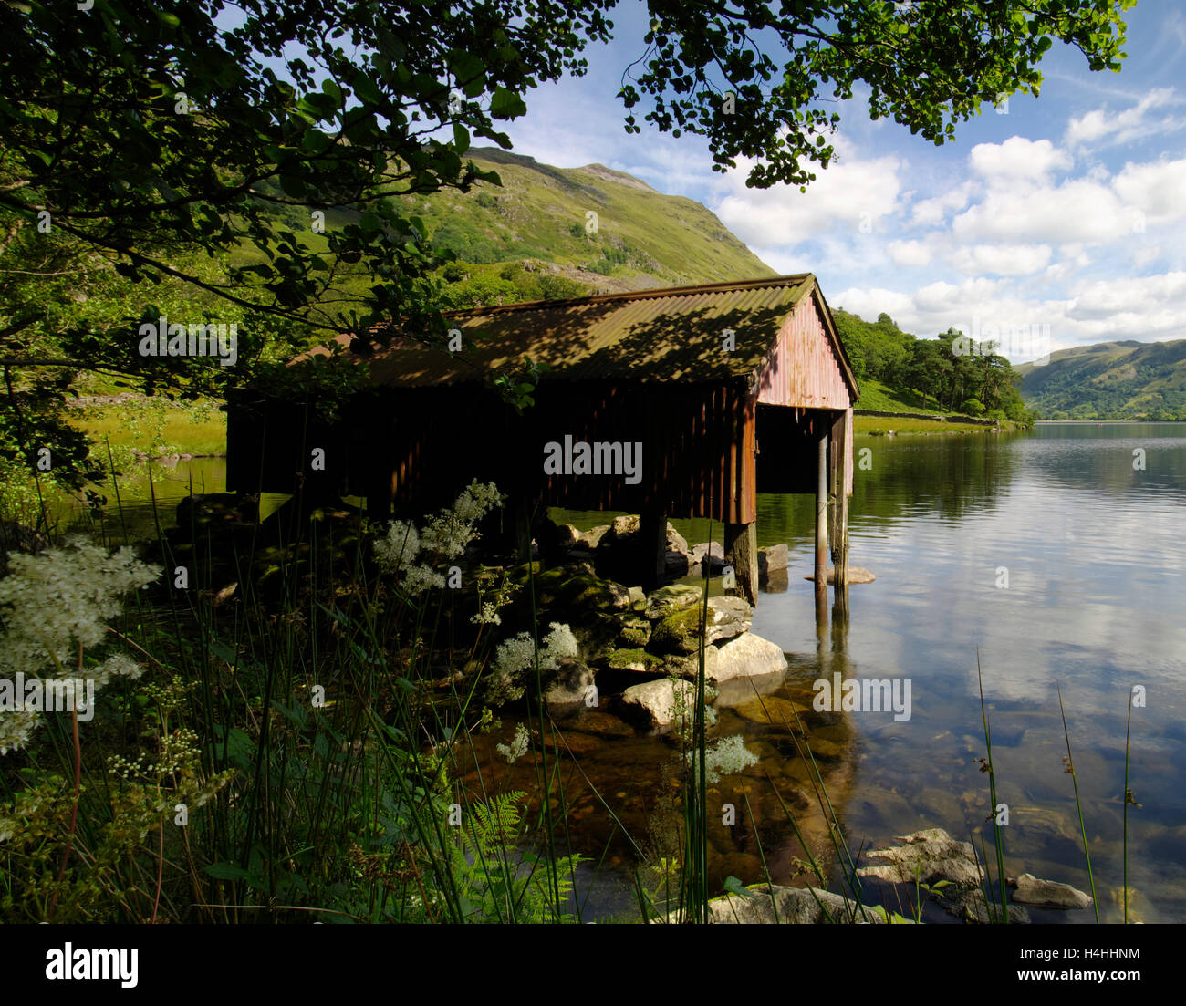 Il Boathouse a Llyn Gwynant Snowdonia Foto Stock