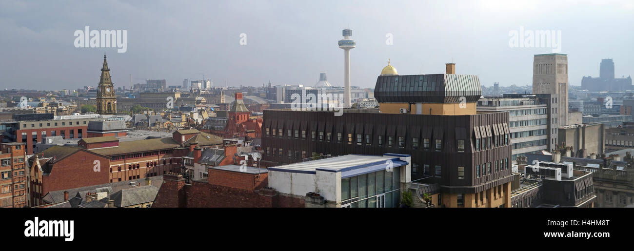 Lo skyline di Liverpool panorama, Merseyside,North West England, Regno Unito Foto Stock