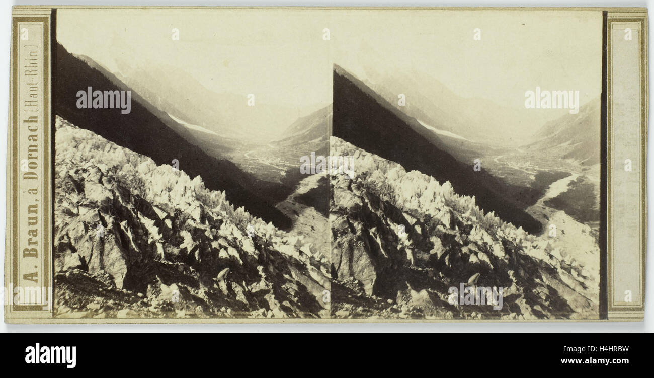 Glacier des Bois valle di Chamonix, Francia, Adolphe Braun, 1850 - 1880 Foto Stock