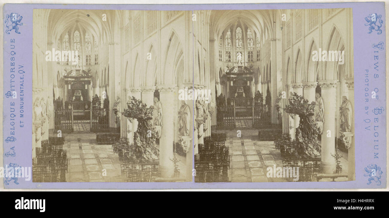 Mechelen Malines, chiesa metropolitana di San Rumbold, Saint-Rombaut indoor organo di scatto, Jules Queval, 1860 - 1880 Foto Stock