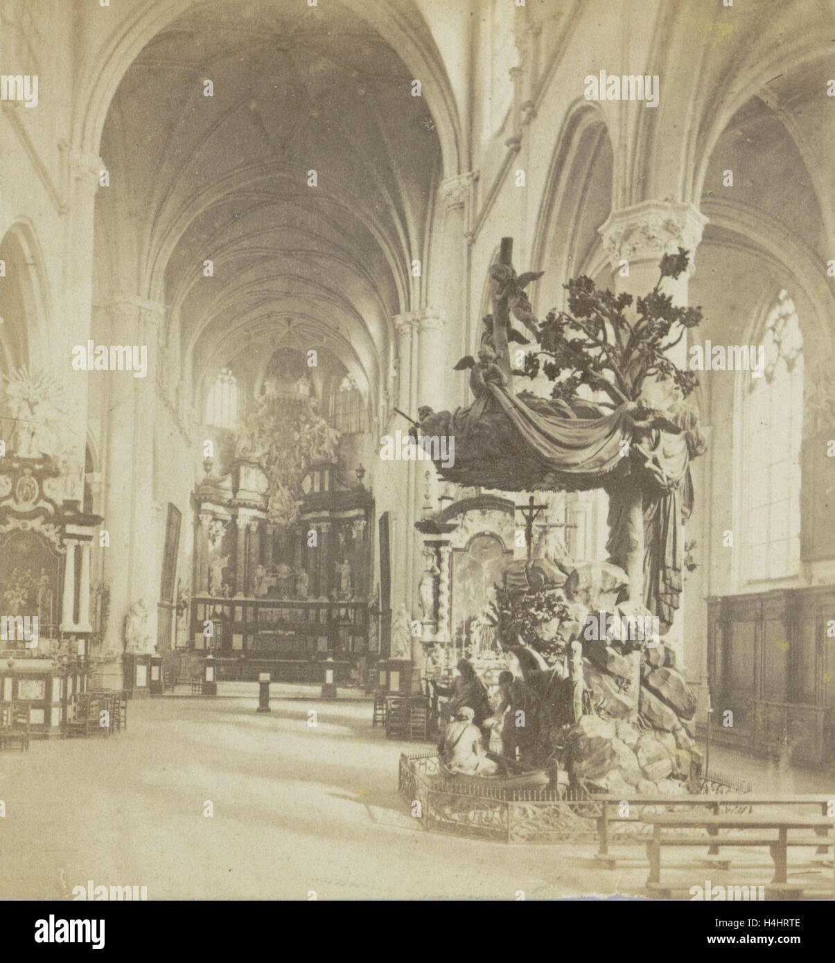 Anversa, Chiesa di Saint-Andre, piscina vista generale, Jules Queval, 1860-1880 Foto Stock