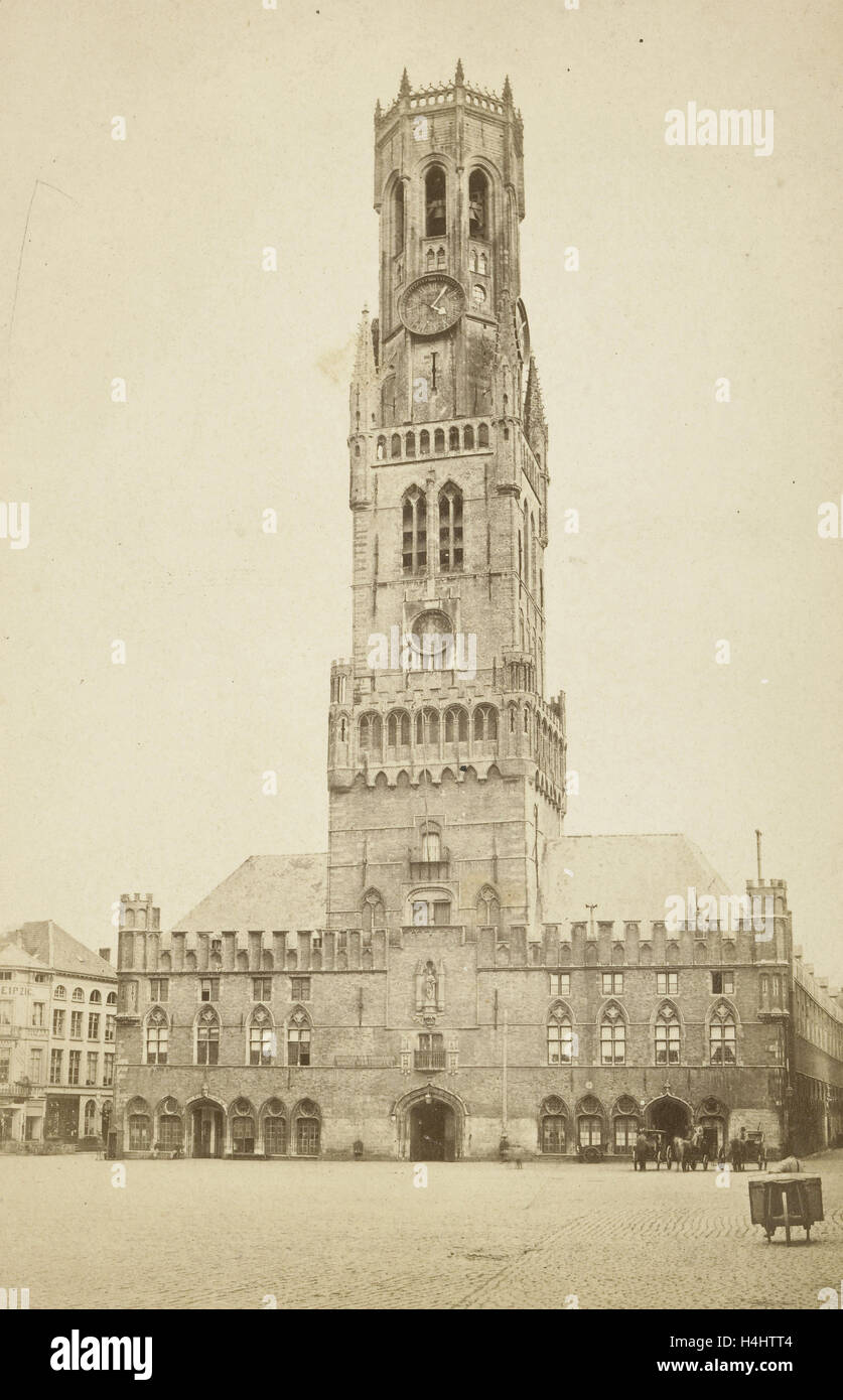Bruges. Belfry, M. Léon, J. Lévy, 1870 - 1900 Foto Stock