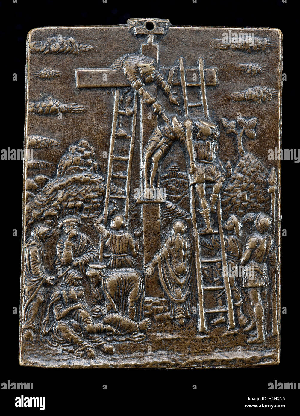 Master M.C., Apollo e Venere, Marte e Vulcan, italiano, attivo c. 1500, bronzo; Medie patina marrone Foto Stock