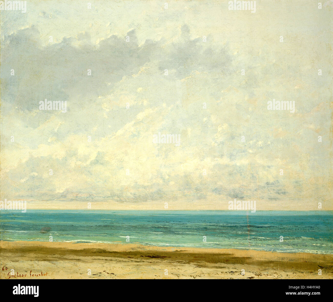 Gustave Courbet, francese (1819-1877), mare calmo, 1866, olio su tela Foto Stock Gustave Courbet, francese (1819-1877), mare calmo, 1866, olio su tela Foto Stock