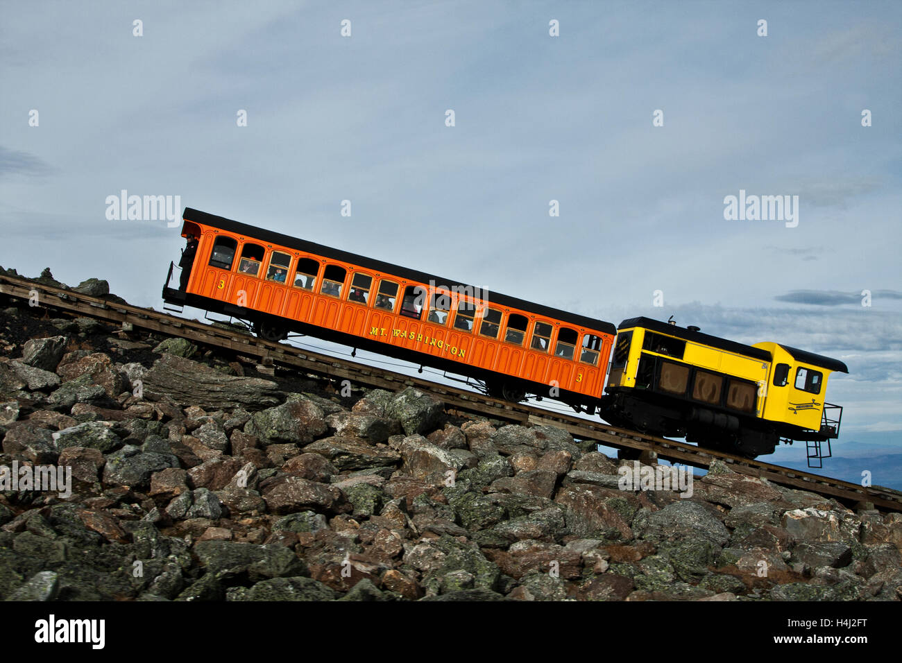 New Hampshire, autunno, Mount Washington, Mount Washington Auto Road, Cog Railway, caduta, fogliame, colore, foglie, visualizzazioni vertice, Foto Stock
