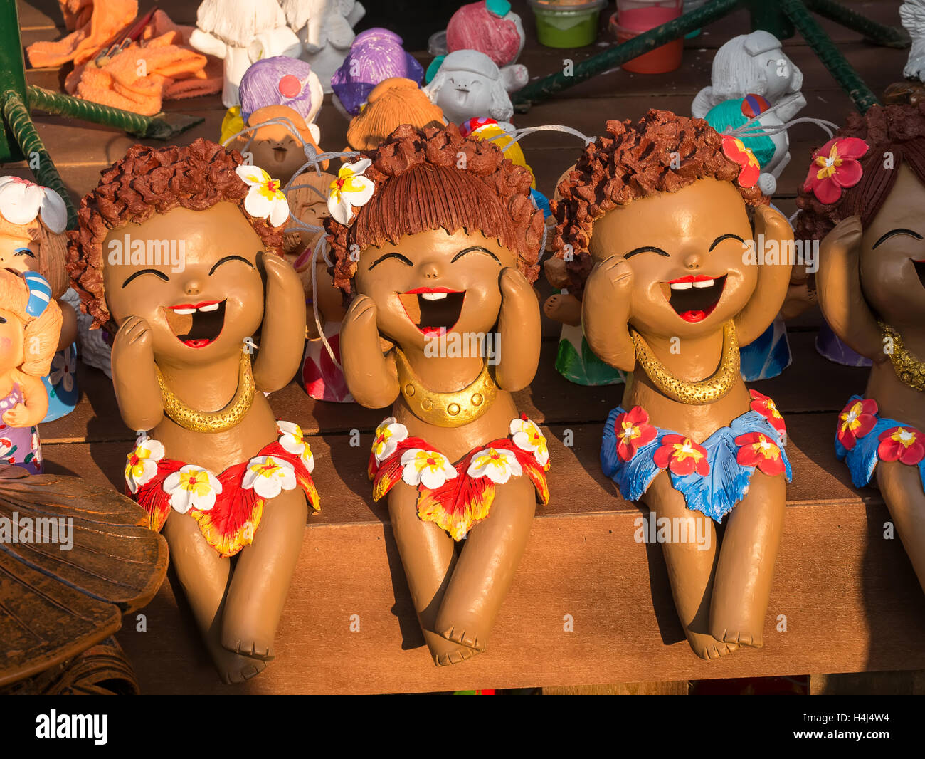 Bellissima fatta a mano Aloha Cray Doll nel mercato della Thailandia Foto Stock
