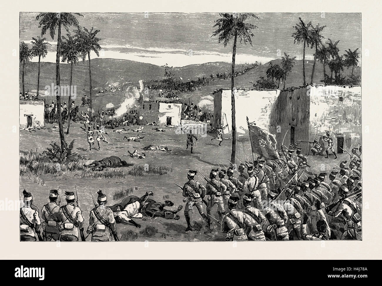 I COMBATTIMENTI IN EGITTO; un episodio della battaglia di ARGHIN, 2 luglio 1889, la carica finale del decimo SOUDANESE Foto Stock