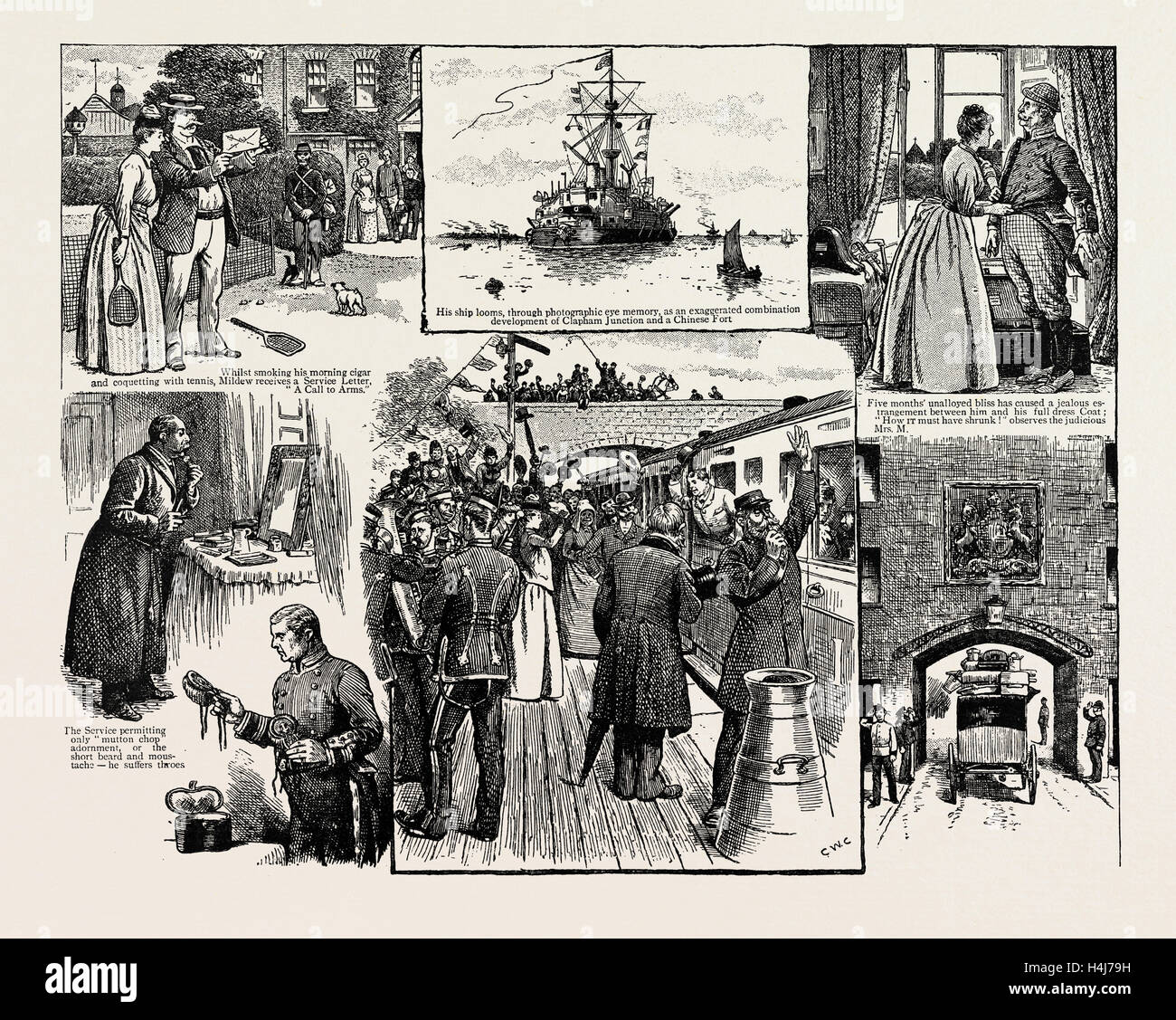 Chiamato per il servizio, le tribolazioni di un ufficiale della riserva navale, 1889 Foto Stock