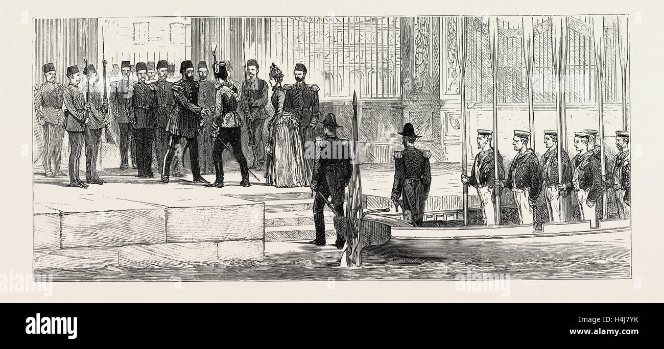 La visita di H.I.H. L'imperatore di Germania a Costantinopoli, Istanbul, 1889: la ricezione dell'imperatore dal sultano Foto Stock