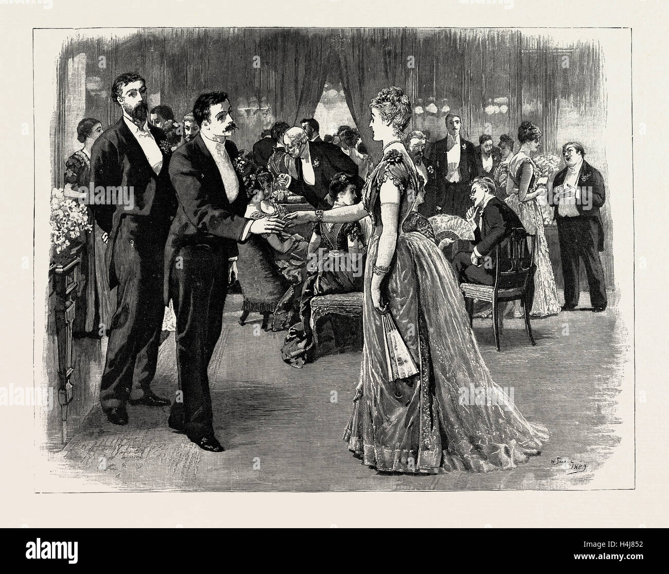 Vi è stato un leggero tocco di colore visibile sul grazioso fronte quando lei gli ha offerto la sua mano., " Il nuovo principe fortunato' Foto Stock