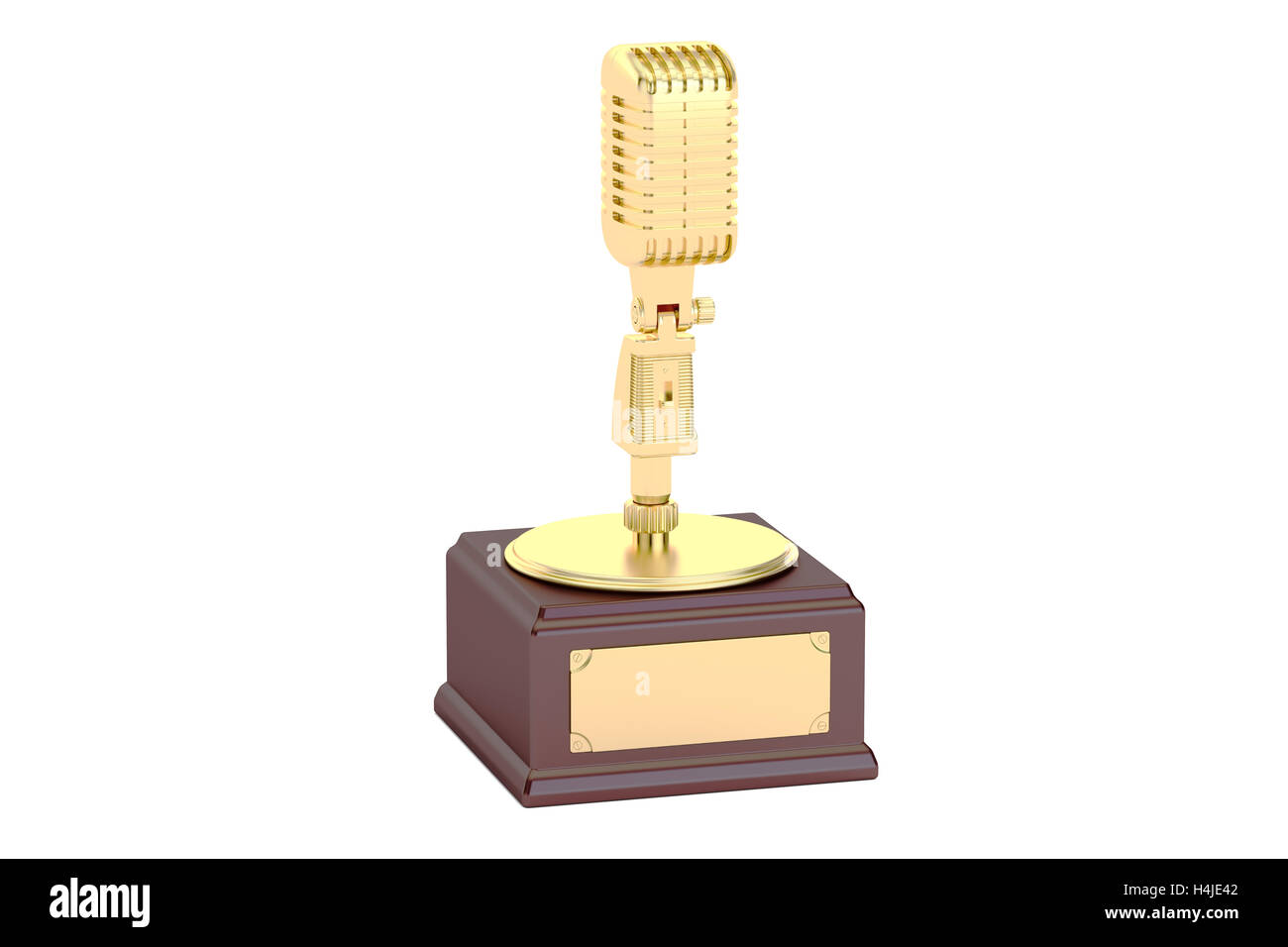 Golden Music Award, rendering 3D isolati su sfondo bianco Foto Stock