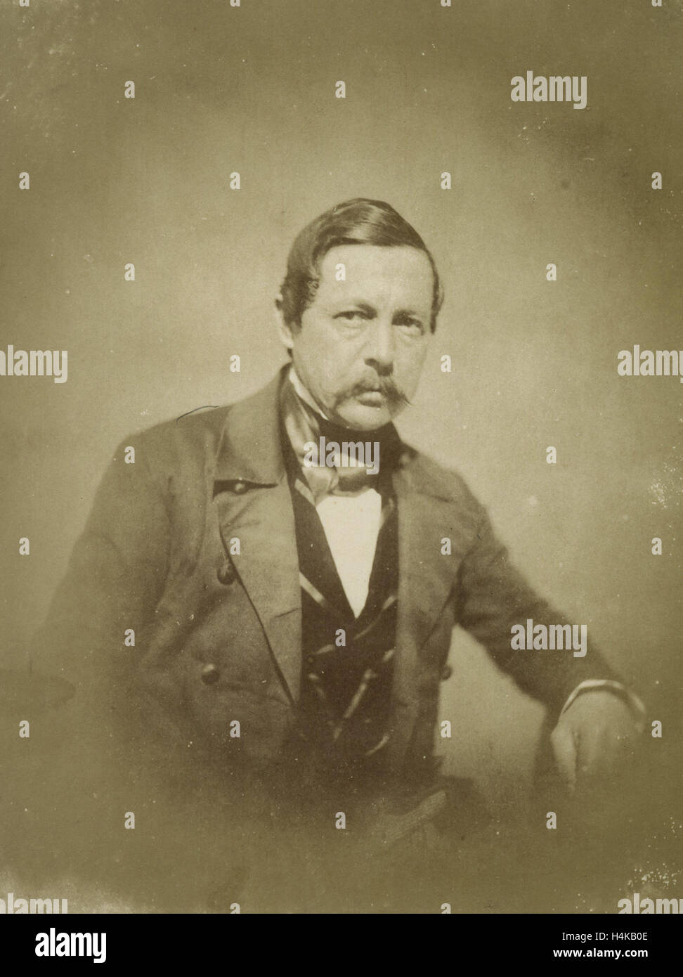 Ritratto uomo con i baffi, attribuito ad Alois Löcherer, 1839 - 1850 Foto Stock