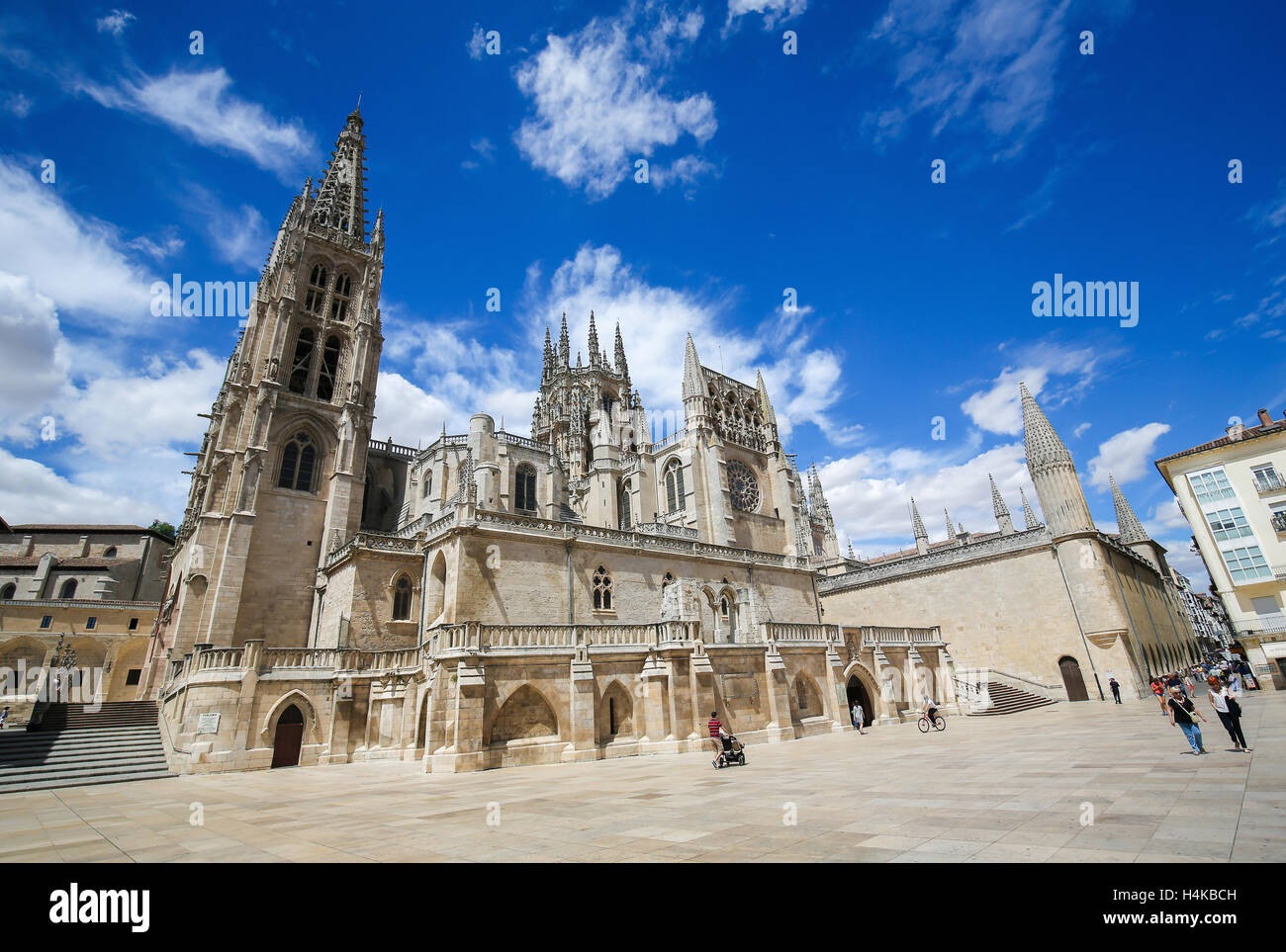 Famosa cattedrale gotica di Burgos, Castiglia, Spagna. Foto Stock