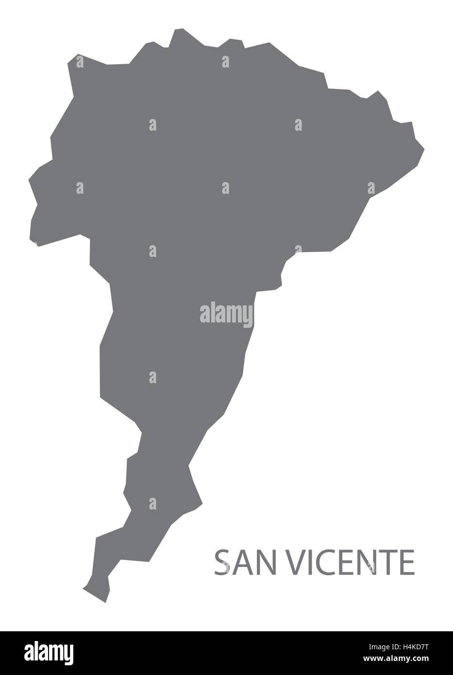 San Vicente El Salvador Mappa grigio Illustrazione Vettoriale