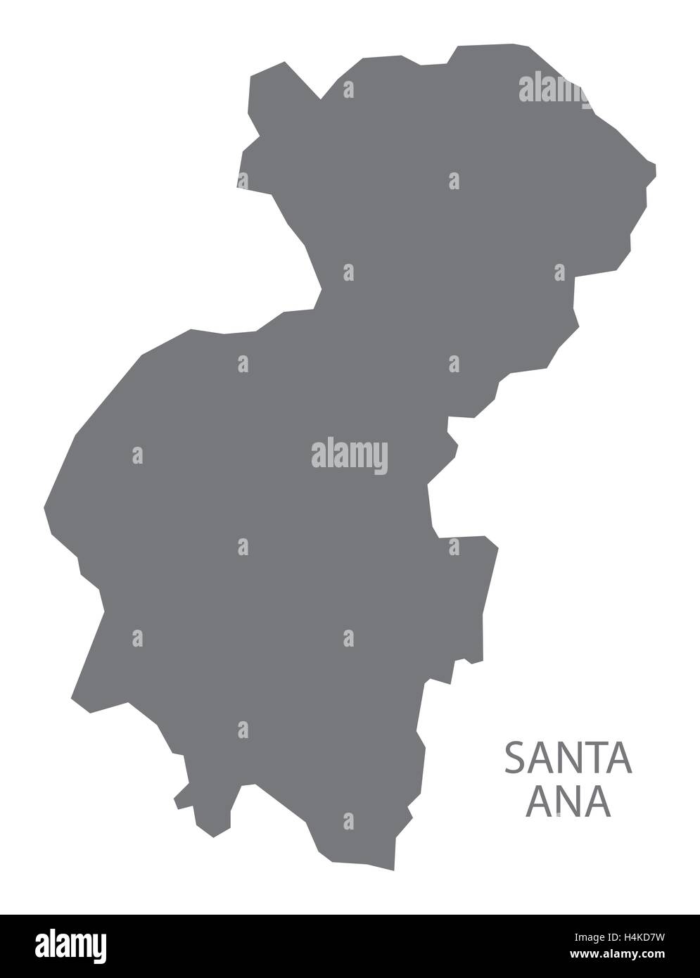 Santa Ana El Salvador Mappa grigio Illustrazione Vettoriale