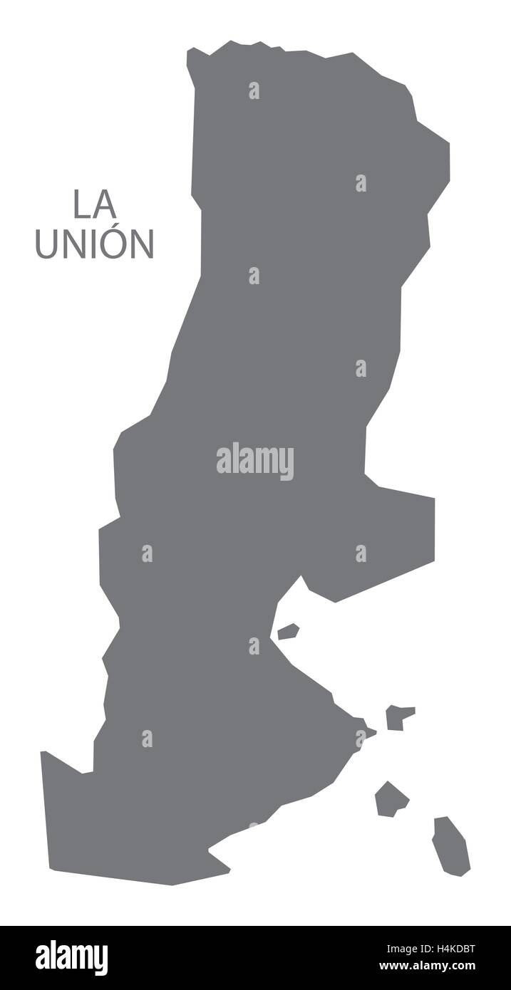La Union El Salvador Mappa grigio Illustrazione Vettoriale
