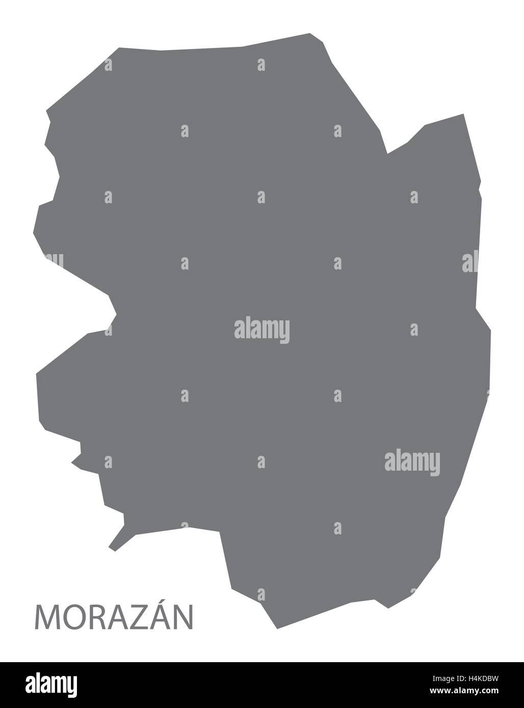 Morazan El Salvador Mappa grigio Illustrazione Vettoriale