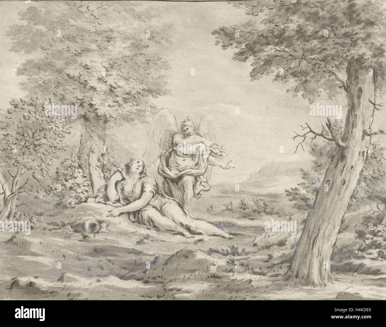 Agar nel deserto, Jurriaan Cootwijck, Eustache Lesueur, 1759 Foto Stock