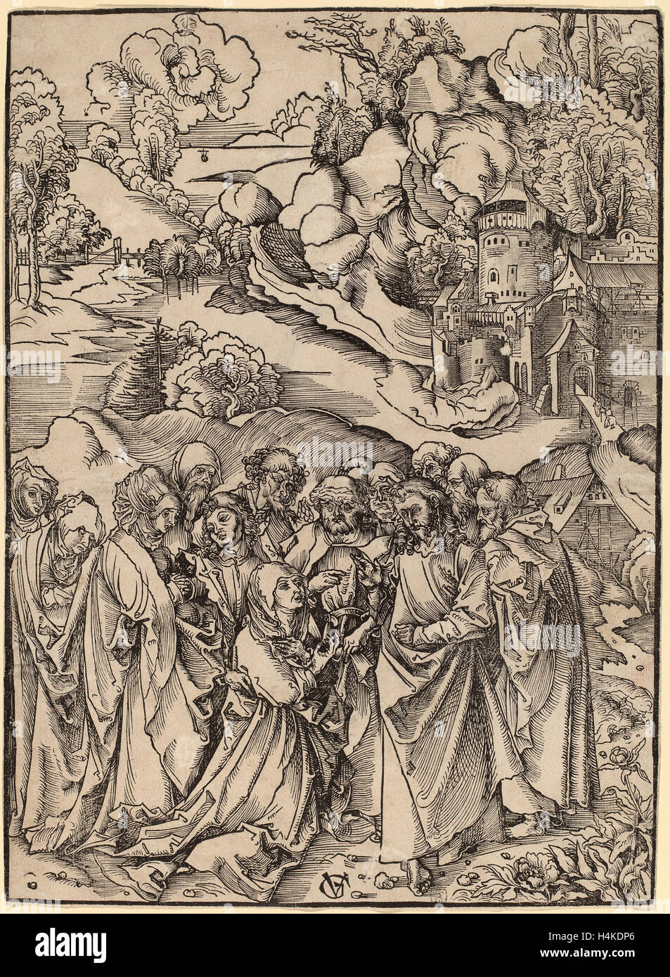 Urs Graf I, Cristo e gli Apostoli e le sante donne, Swiss, c. 1485 - 1527-1529, xilografia Foto Stock