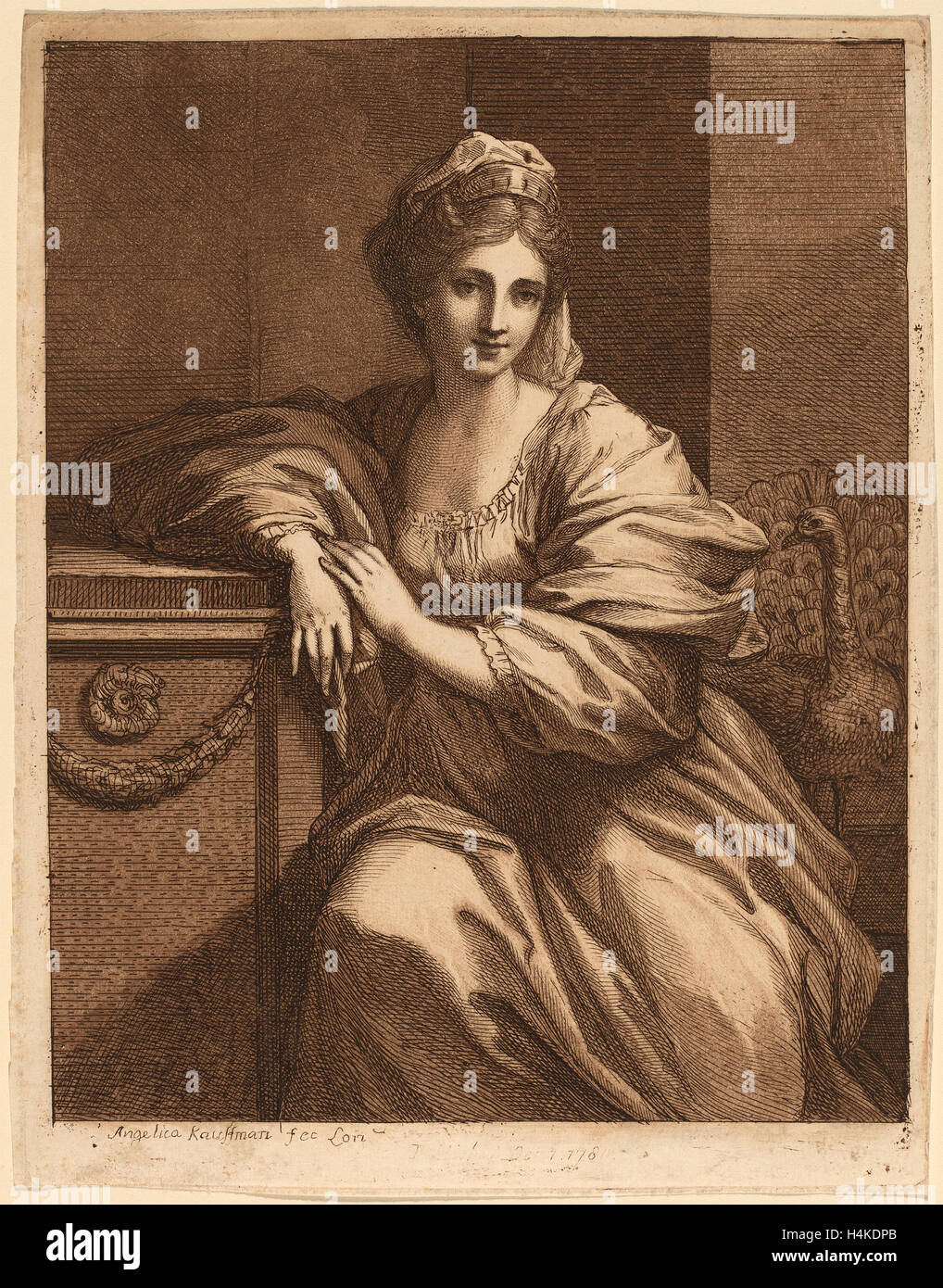 Angelica Kauffmann, Juno, Svizzera, 1741 - 1807, 1780 pubblicato ad acquaforte e acquatinta in marrone su cui la carta Foto Stock