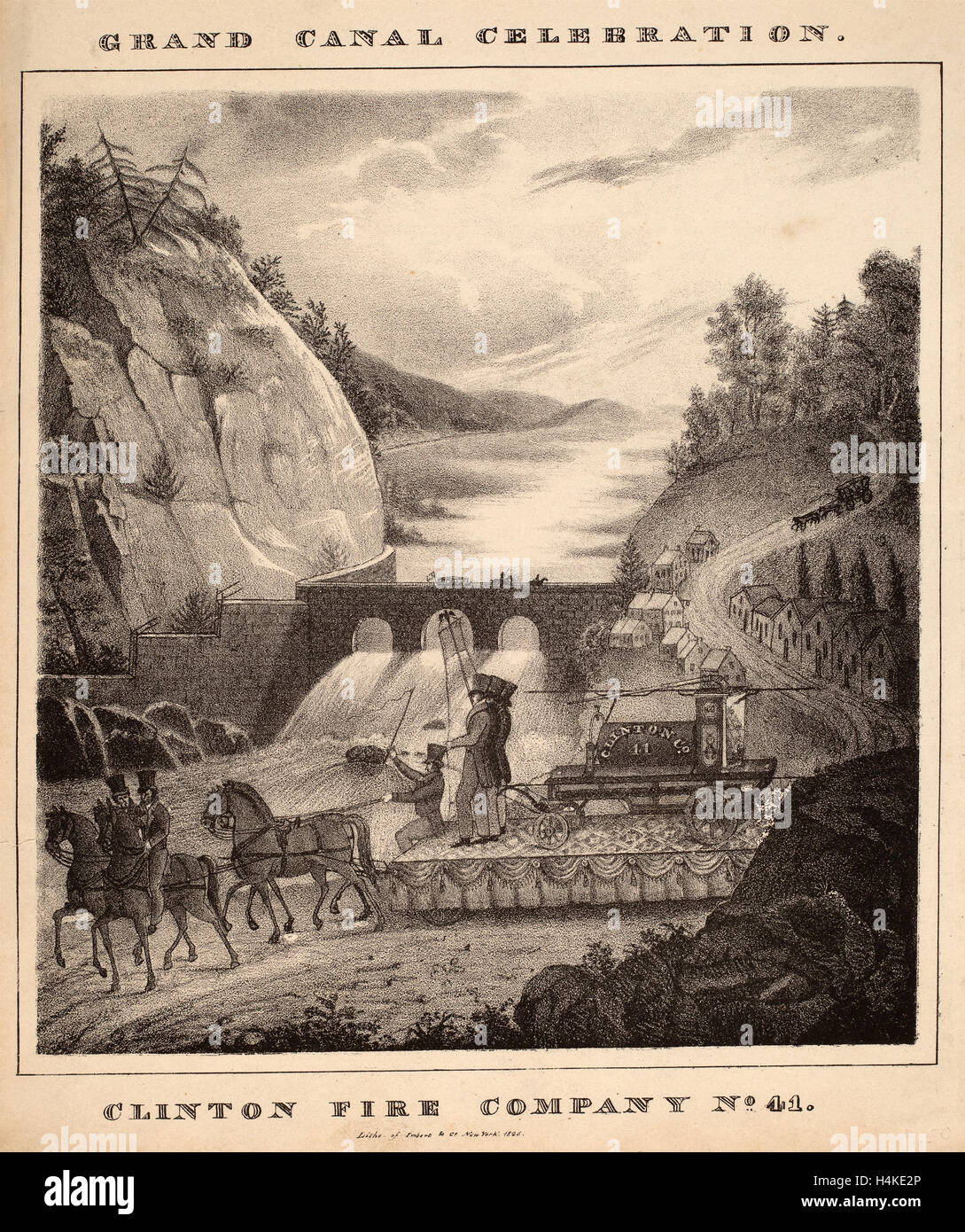 William H. Tuthill, Clinton Fire Company, No. 41, americano, 1826, litografia Foto Stock