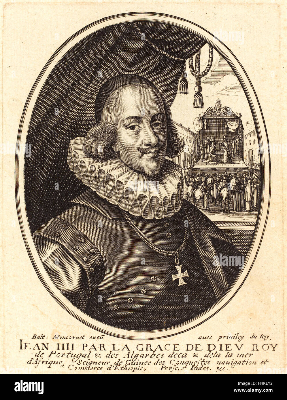 Balthasar Moncornet, francese (c. 1600-1668), Jean IV, duca di Bragance, incisioni su carta vergata Foto Stock