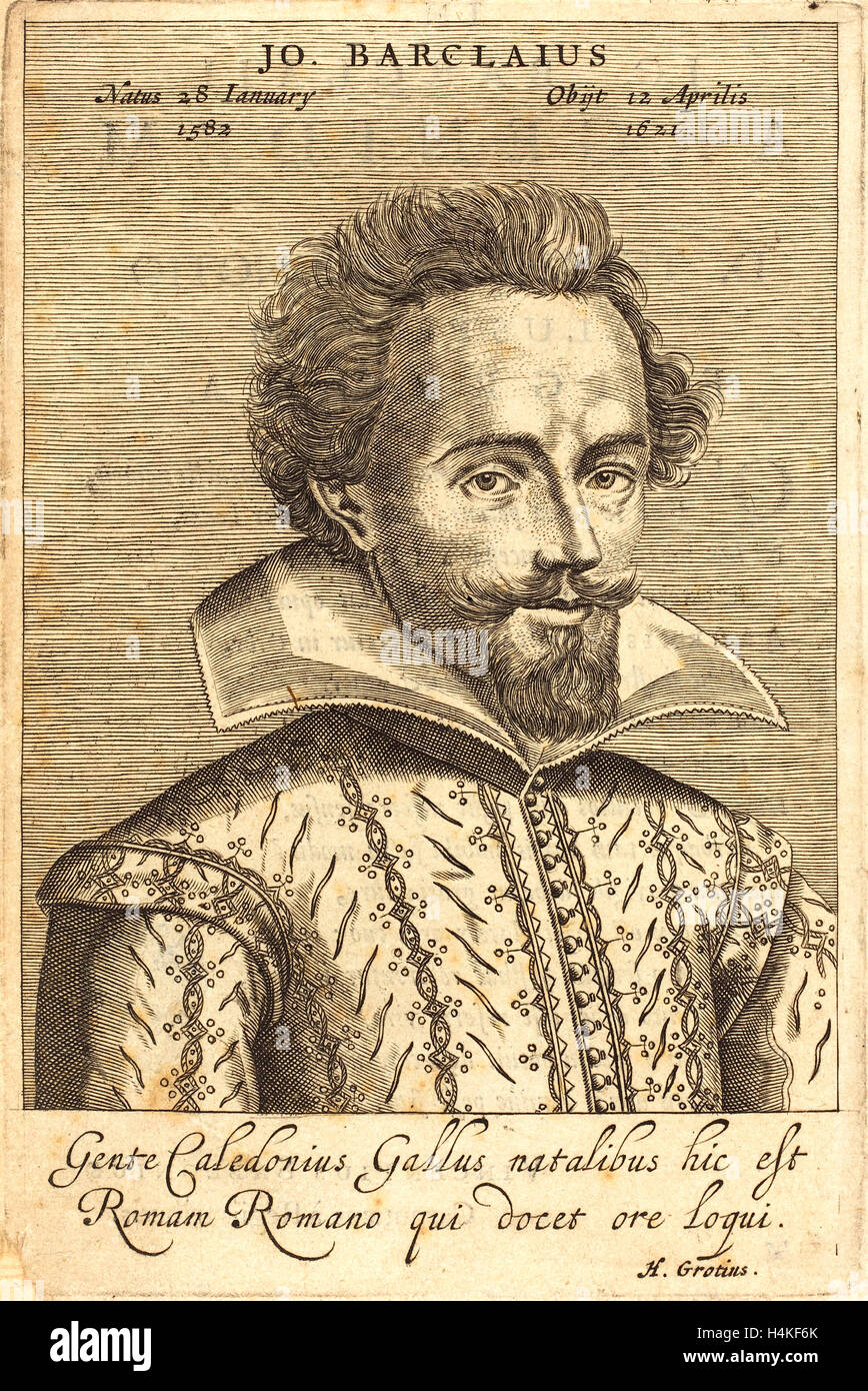 Claude Mellan dopo Daniel Dumonstier, francese (1598-1688), Giovanni Barclay, pubblicato 1623, incisione Foto Stock