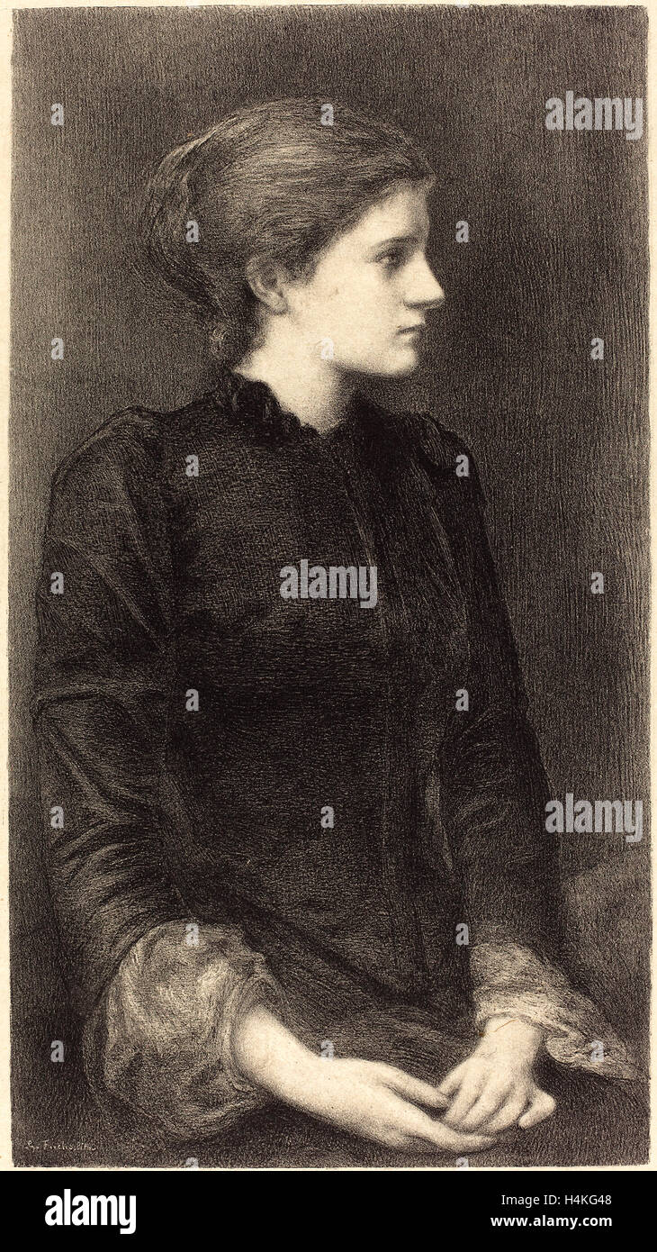 M.G. Fuchs dopo Sir Edward Coley Burne-Jones, la sig.ra Bonham, attivo c. 1890-1910, c. 1902, litografia su carta intessuta Foto Stock