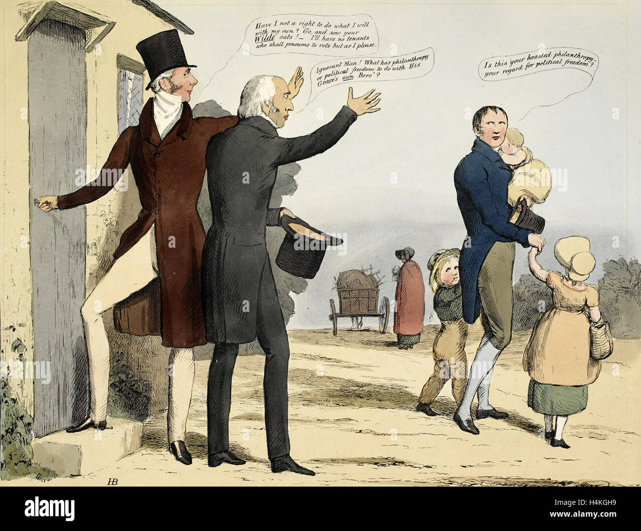 Schizzi politici di H. B. cioè John Doyle. Newcastle versetti di Newark. Eventualmente, Henry Pelham-Clinton, sesto duca di Newcastle Foto Stock