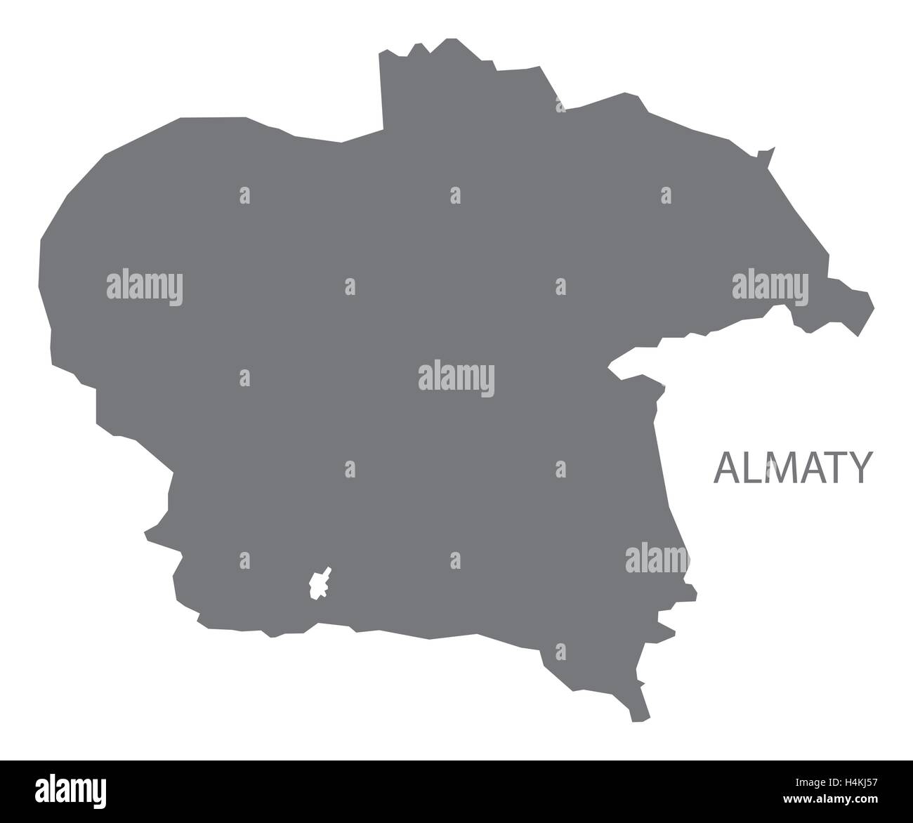 Almaty Kazakhstan Mappa grigio Illustrazione Vettoriale