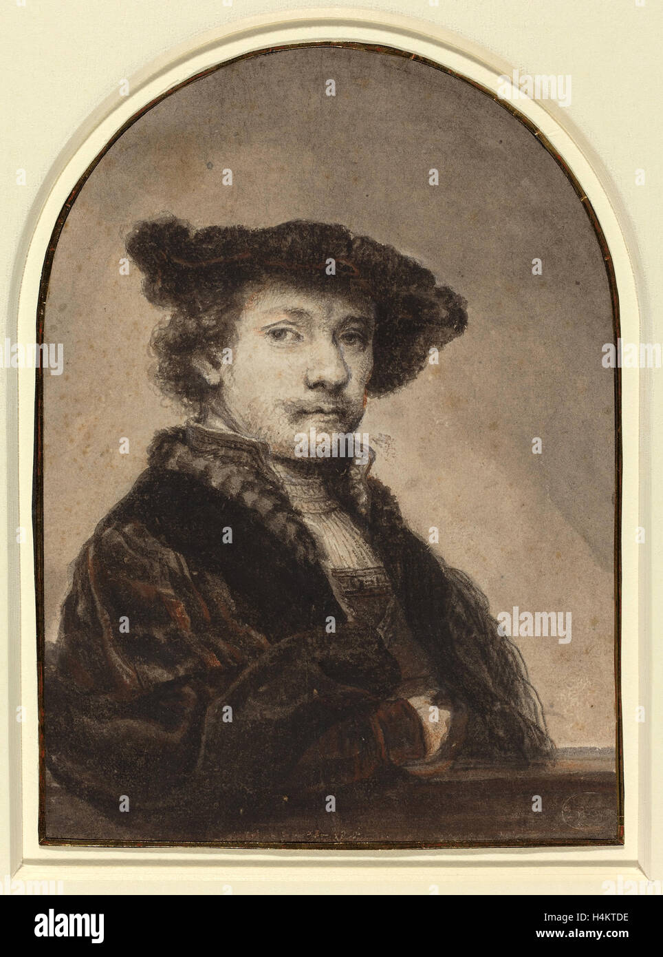 Ferdinand Bol, olandese (1616-1680), Rembrandt van Rijn, c. 1640, gesso, penna, pennello e lavare sul foglio Foto Stock