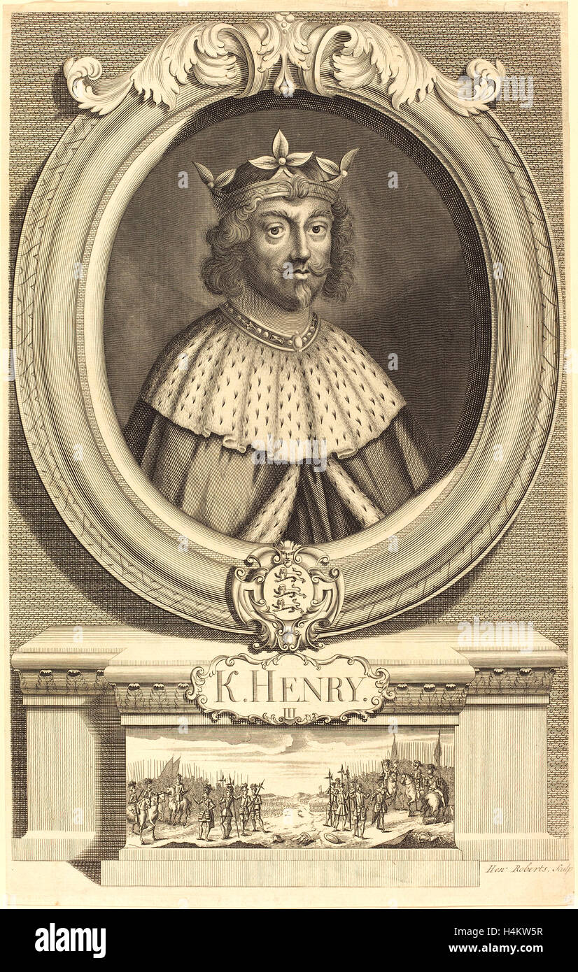 Henry Roberts, British (c. 1710-c. 1790), il re Enrico III, di attacco e di incisione Foto Stock