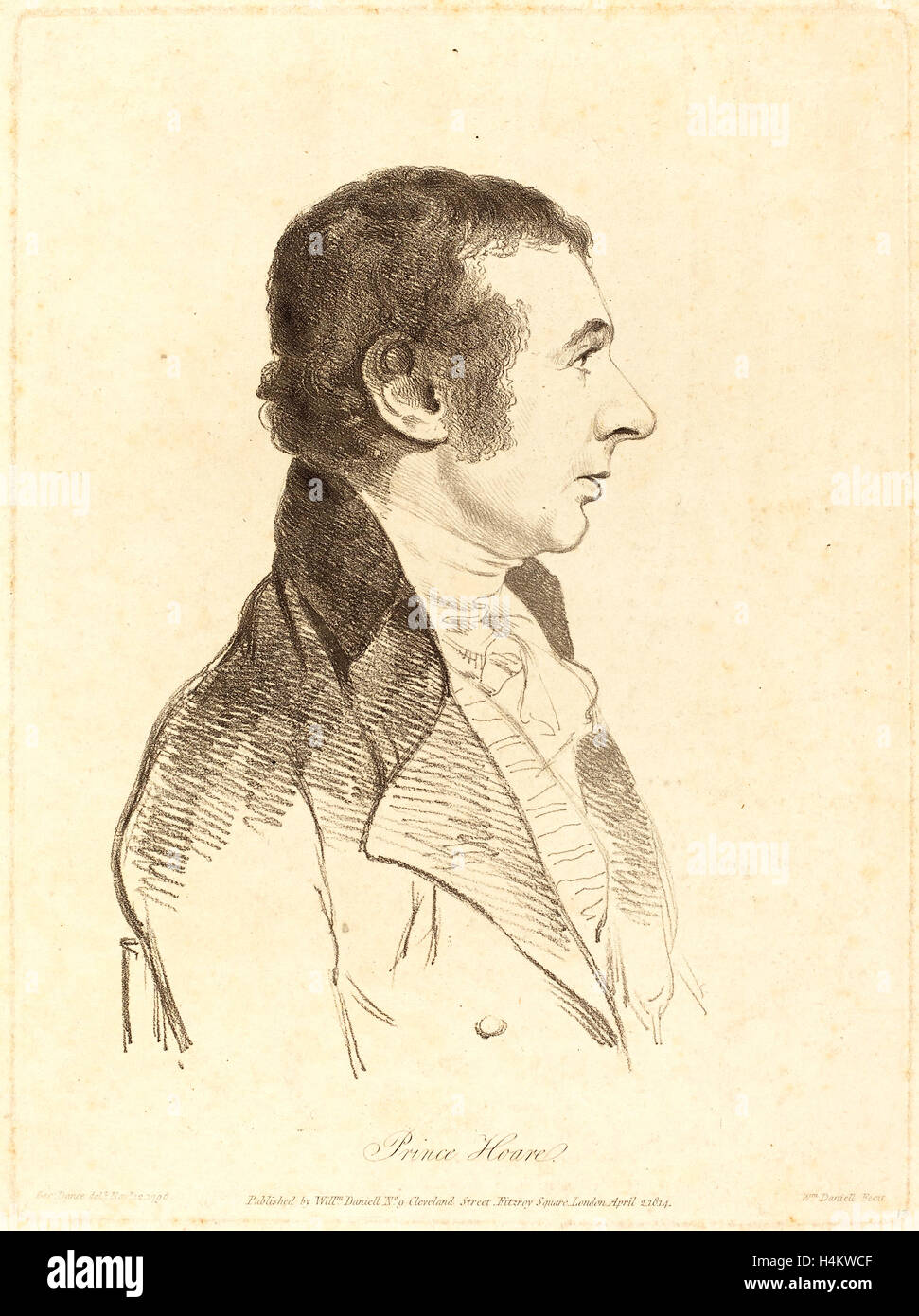 William Daniell dopo George Dance II, British (1769-1837), il Principe Hoare, 1814, litografia Foto Stock