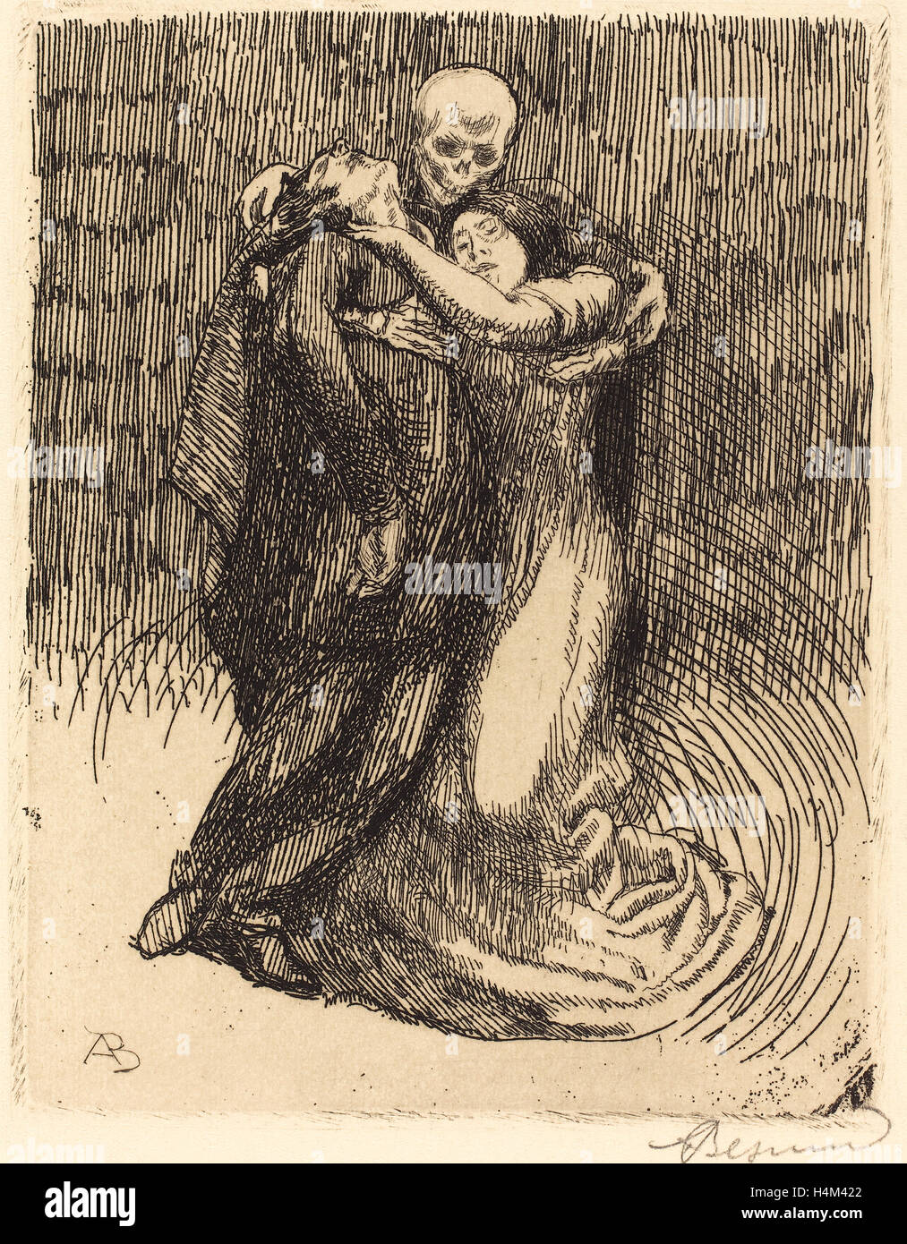 Albert Besnard, amore consacrato (Elle consacre l'amour), francese, 1849 - 1934, 1900, l'attacco in nero Foto Stock