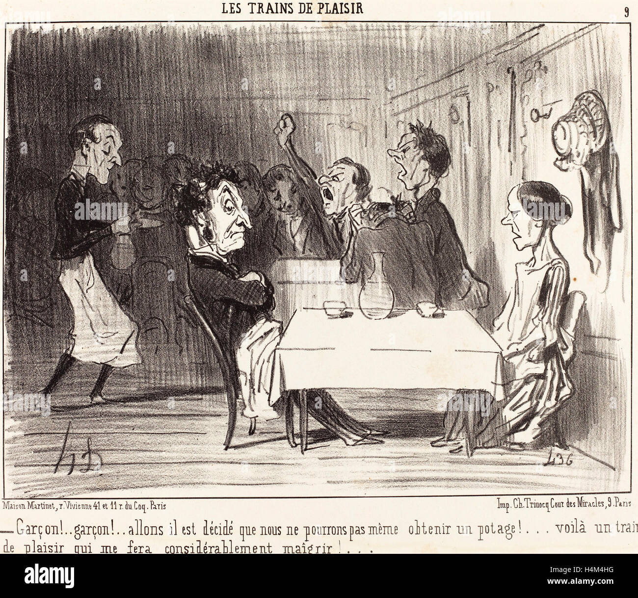 Honoré Daumier (francese, 1808 - 1879), Garçon! Garçon! Allons il est décidé 1852, litografia Foto Stock