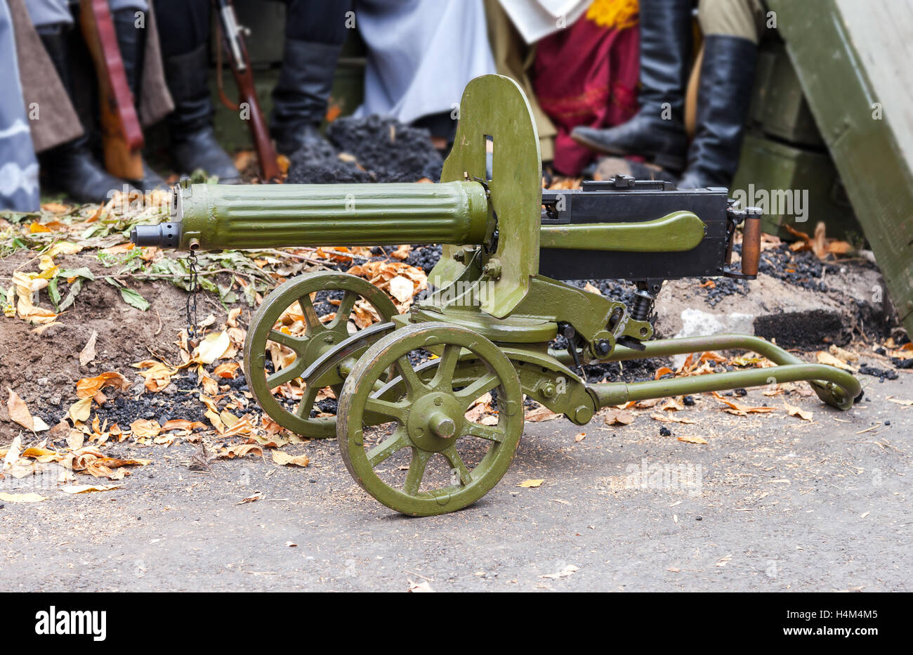 Maxim mitragliatrice di della prima guerra mondiale close up Foto stock Alamy