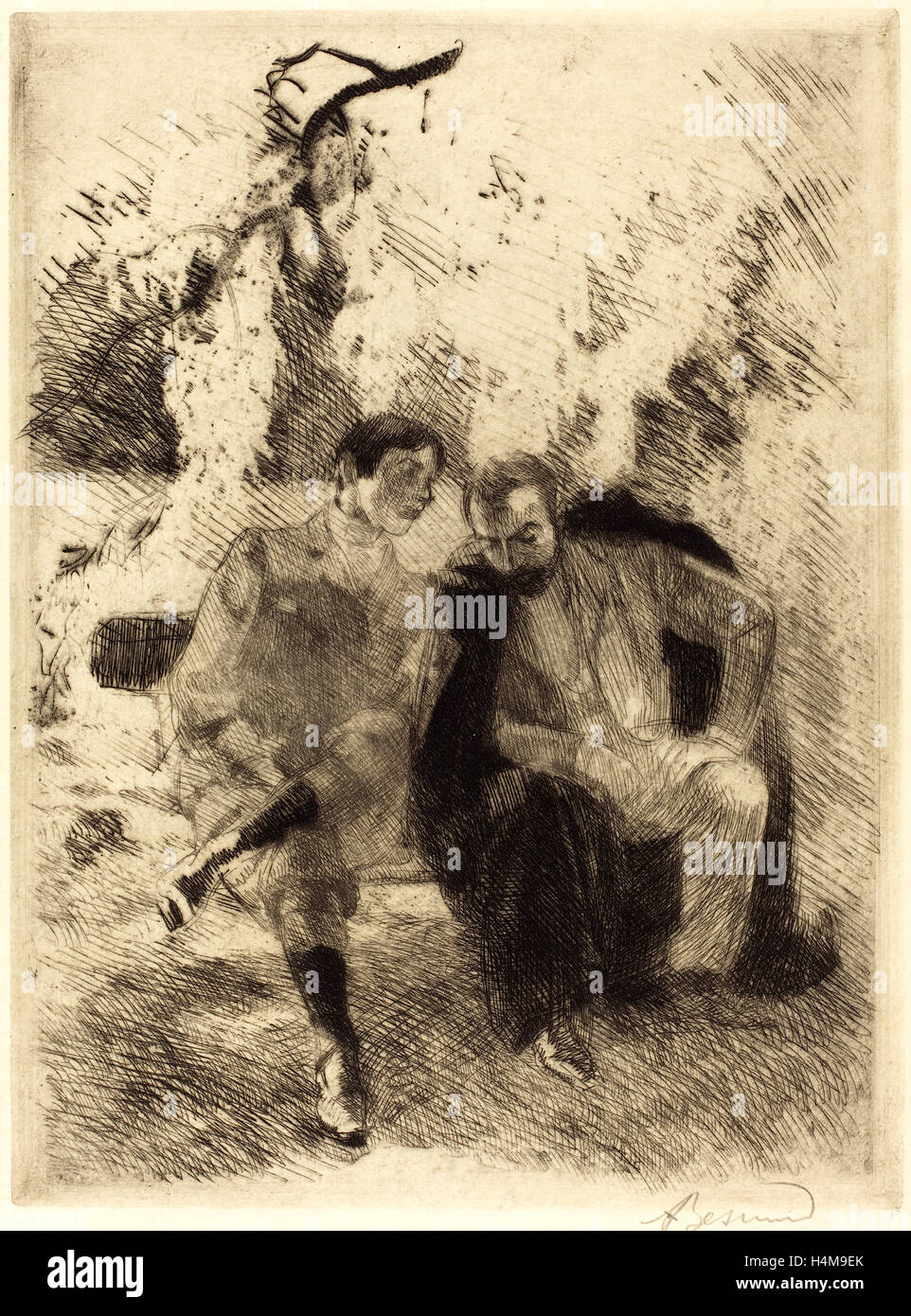 Albert Besnard, confidenze, Francese, 1849-1934, 1900, attacco Foto Stock