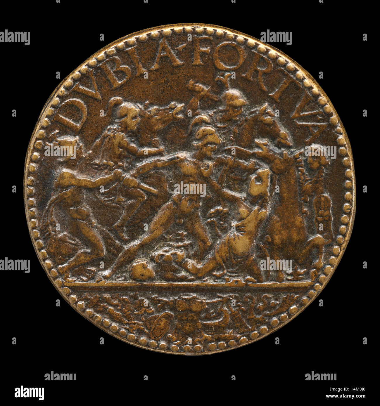 Antico, italiano (c. 1460-1528), scena di battaglia , bronzo Foto Stock