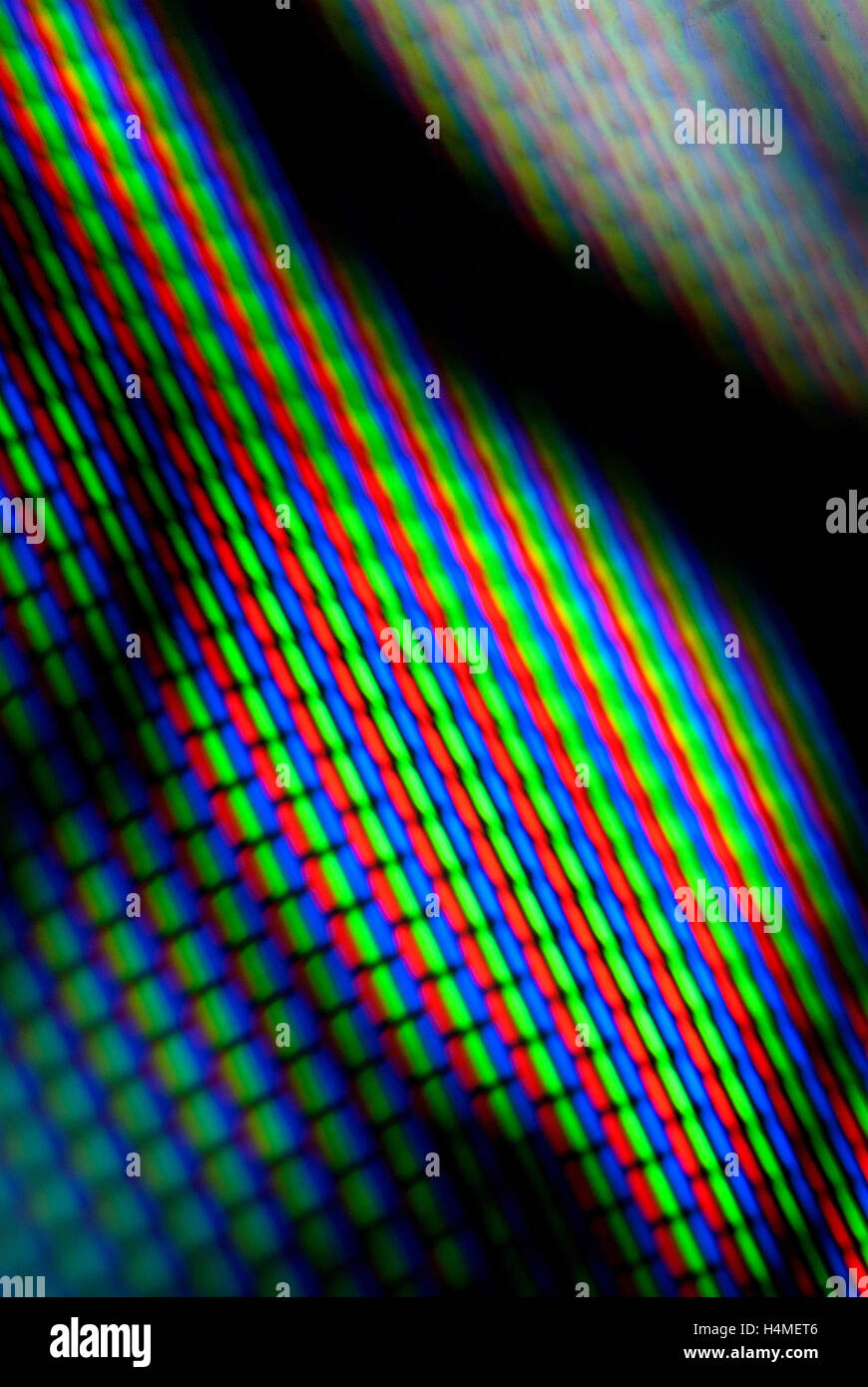 Close up sullo schermo della televisione / tubo a raggi catodici Foto Stock