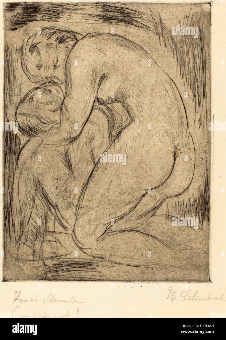 Wilhelm Lehmbruck, l'uomo morto (Der Tote Mann), tedesco, 1881 - 1919, 1915, puntasecca [trial prova] Foto Stock