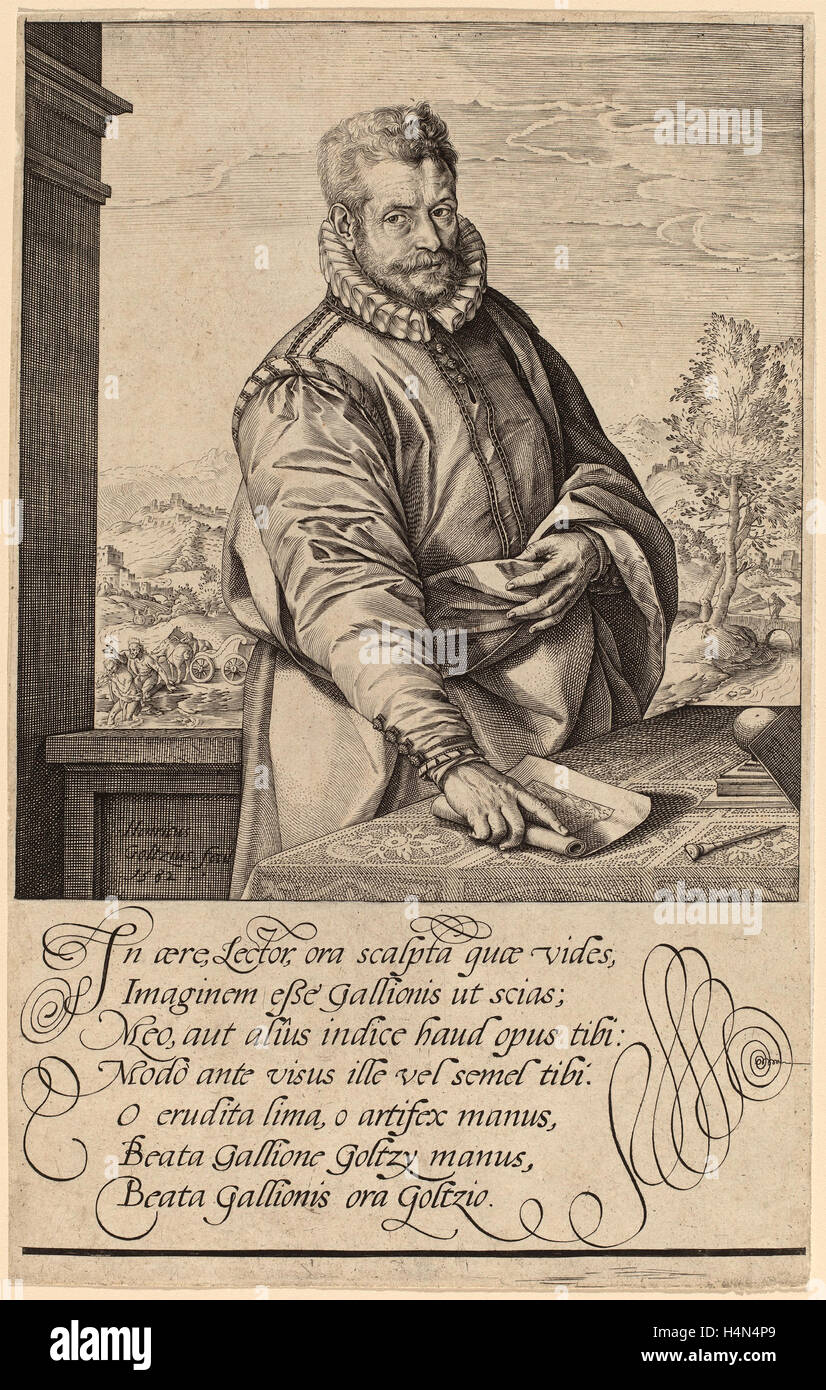 Hendrik Goltzius (Olandese, 1558 - 1617), Philip Galle, 1582, incisioni su carta vergata Foto Stock