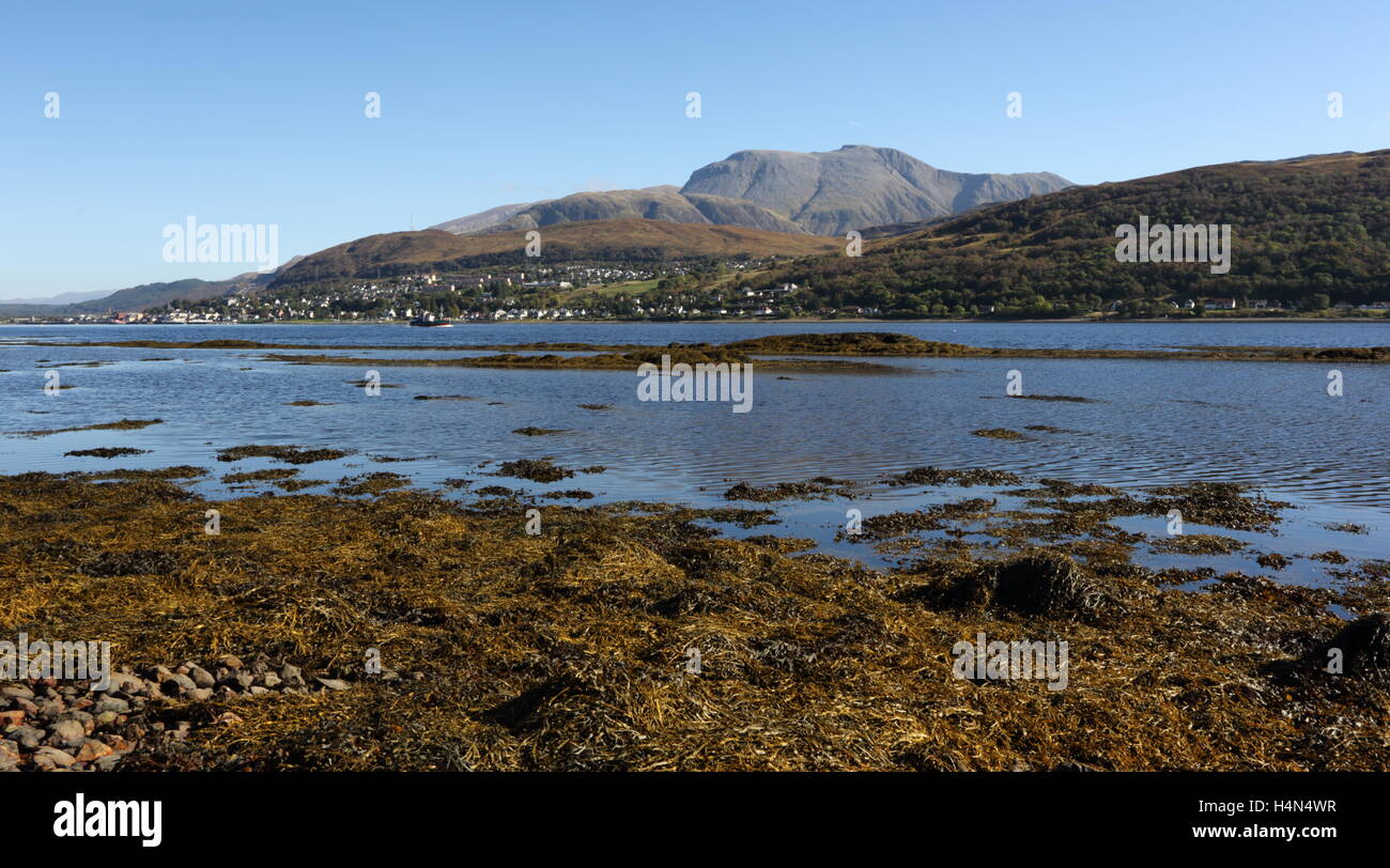 Ben Nevis, Loch Linnhe e Fort William. Foto Stock