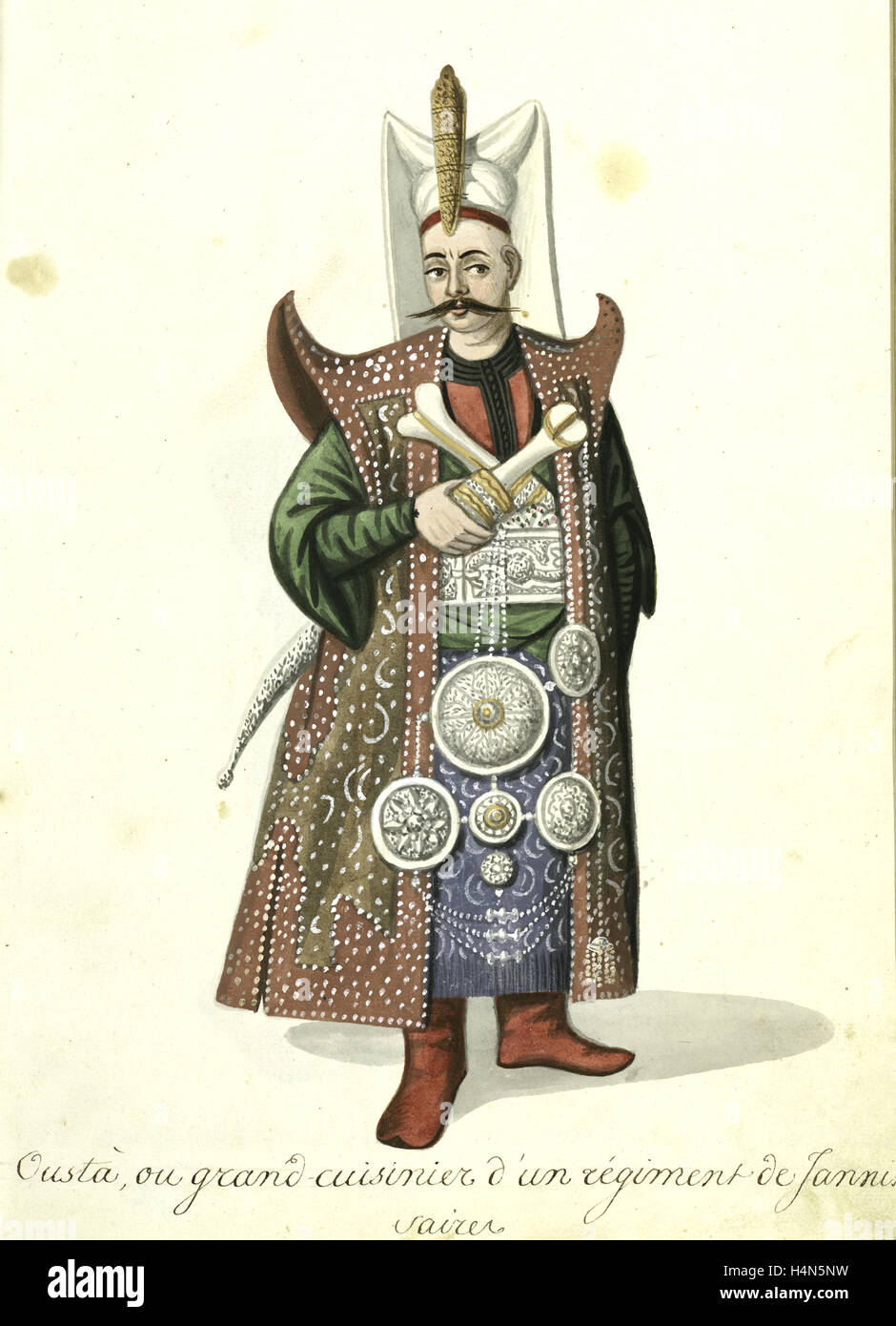 [Oustà usta], ou grand-cuisinier d'onu régiment des jannissaires. [35]. Mahmud II, Sultano dei turchi, 1784-1839, (patrono) Foto Stock