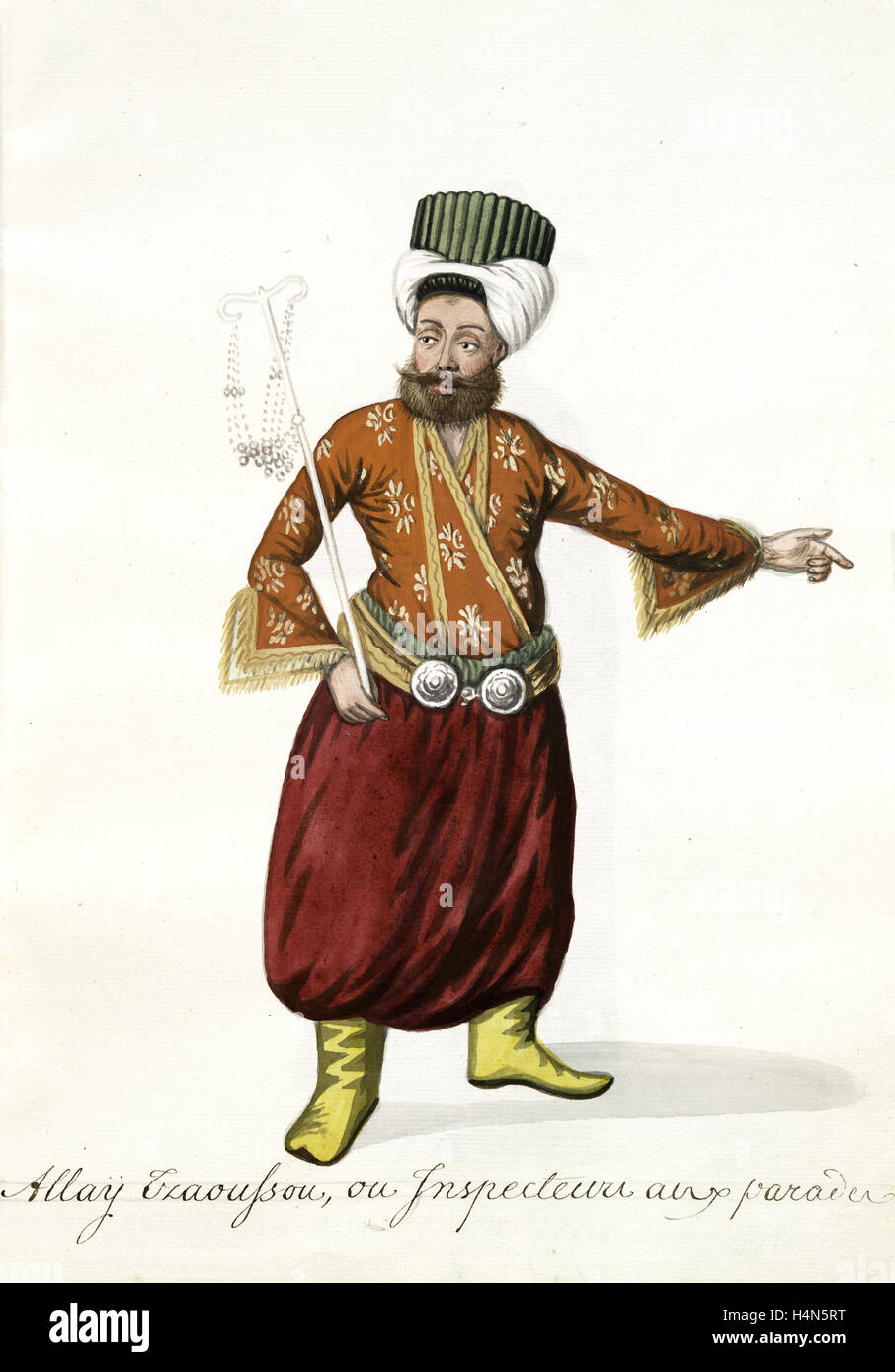 Per dissipare tzaoussou [alay chavushu], ou inspecteur aux parate. [50] Mahmud II, Sultano dei turchi, 1784-1839, (patrono) Foto Stock
