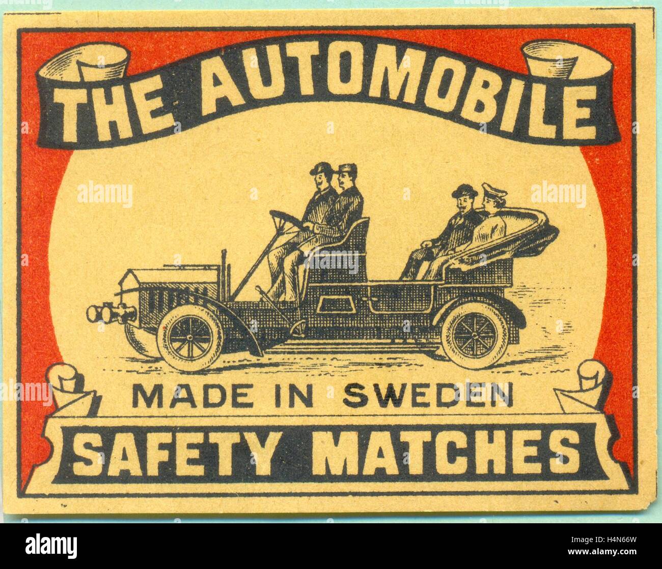 Matchbox label intitolato l'Automobile Foto Stock